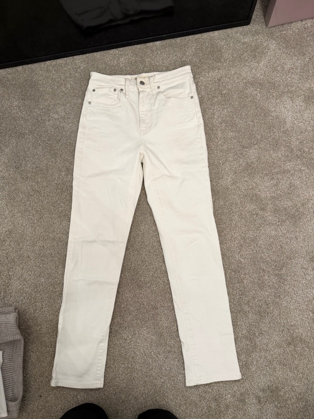 Madewell White High-Rise Slim Jeans